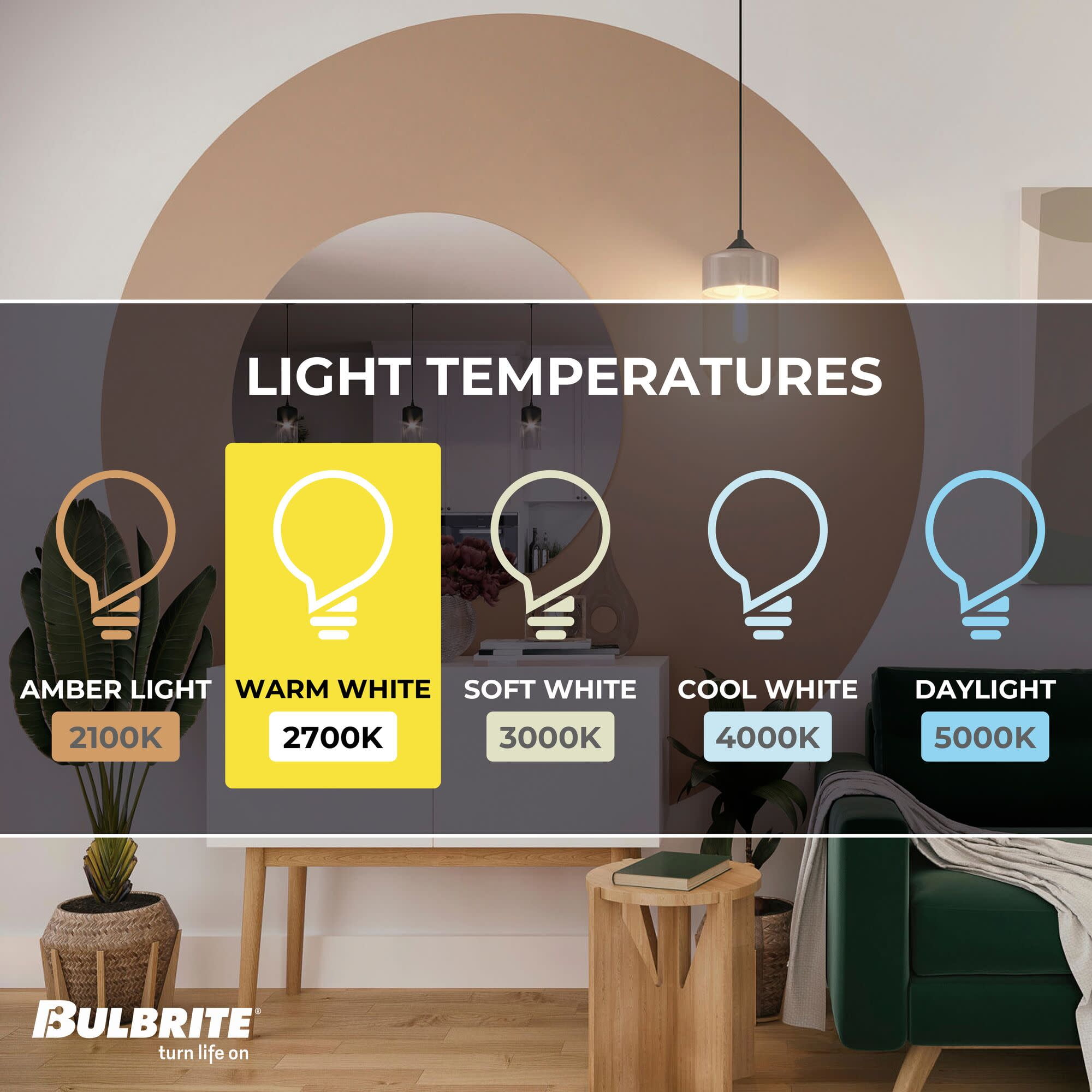 Bulbrite  Pack of (4) 5 Watt Dimmable Clear Filament T14 Medium (E26) LED Bulb - 450 Lumens, 2700K, and 90 CRI