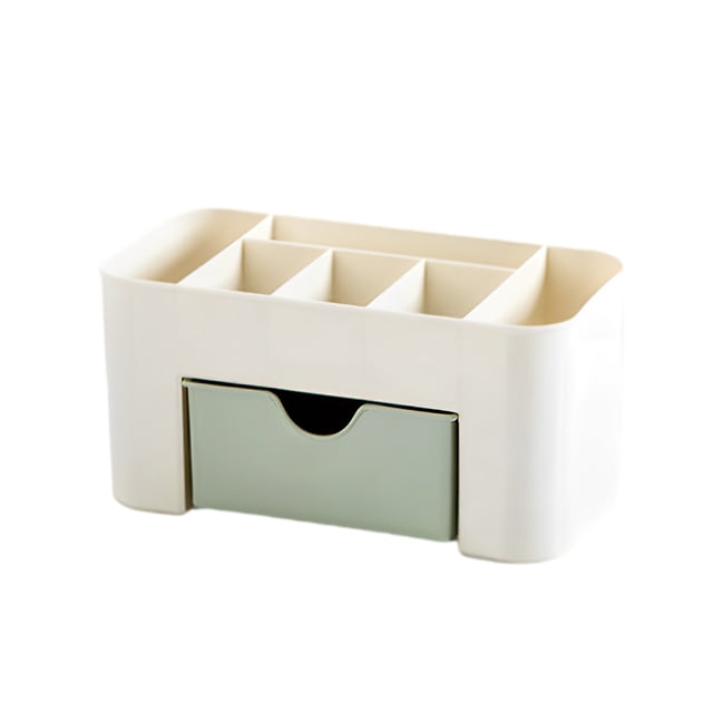 Bearachild Caja de almacenamiento organizadora de maquillaje de plástico con cajón Estuche de esmalte de uñas Soporte de cosméticos para Almacenamiento y organización del hogar Verde claro