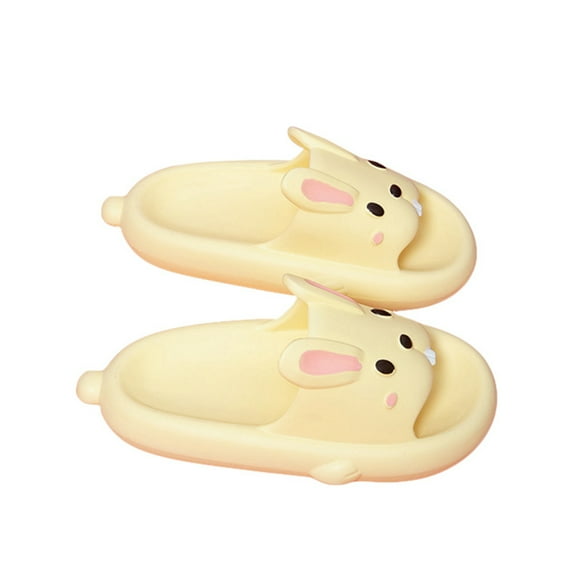SAYOO Women Bathroom Slippers Cute Rabbit Soft Sole Non-slip Open Toe Shower Slide Sandals House Shoes Easter Gifts