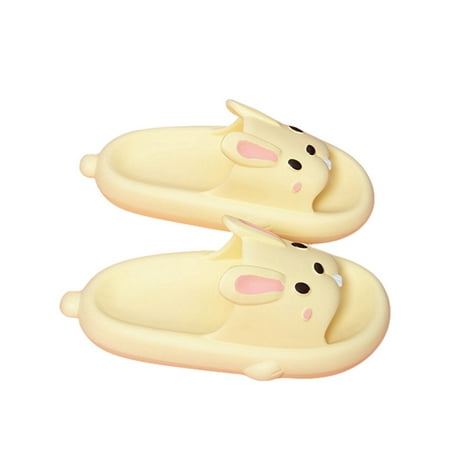 

Pudcoco Women Bathroom Slippers Cute Rabbit Soft Sole Non-slip Open Toe Shower Slide Sandals