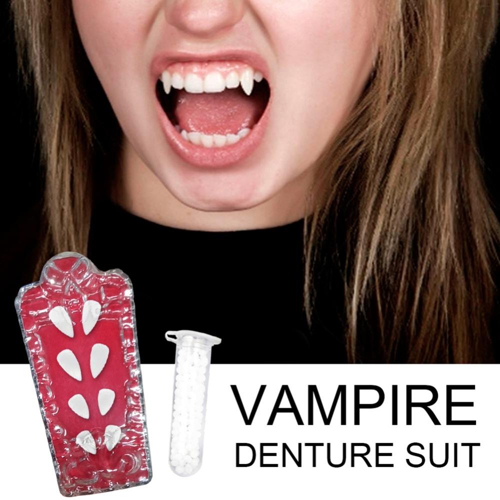 4 Pairs Halloween Vampire Teeth Fangs with Adhesive Gel//Elf Ears Costume Set Cosplay Prop for Adults /& Kids for Horror Party Decoration Halloween Party Favors