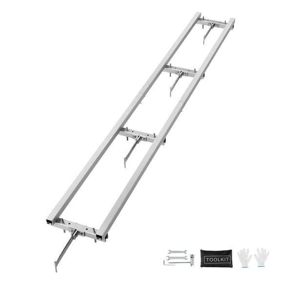 VEVOR Rail Mill Guide System, 9 ft Milling Guide, 4 Crossbar Kits Chainsaw Mill Rail Guide, Aluminum Adjustable Saw Mill Rail System Work with Chainsaw Mills for Builders and Woodworkers