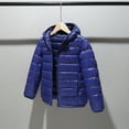 thumbnail image 2 of Youth Winter Jacket Boys Girls Puffer Coat Warm Lightweight Hooded Style Trendy Look For Teens Outerwear Dark Blue 9-10 Y, 2 of 3