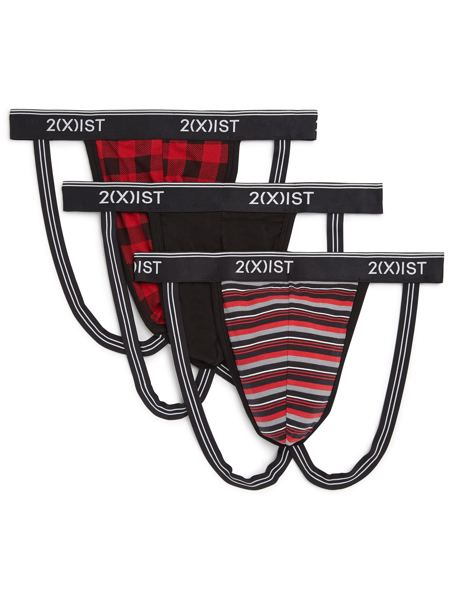 2(x)ist Mens Stretch Cotton Jock Strap 3Pack Style3102132203