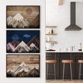 thumbnail image 4 of IDEA4WALL Framed Canvas Print Wall Art Set of 3 Western Sun Shines Over Snowy Mountain Forest Pattern Wall Decor Geometric Landscape Retro Prints Nature Minimal Artwork - 16"x24"x3 Black, 4 of 5