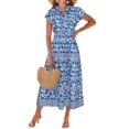 thumbnail image 1 of Vestido GRACE KARIN con estampado floral bohemio de verano con bolsillos para mujer, 1 of 5
