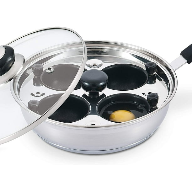 Egg Poacher Pan Nonstick Poached Egg Maker, Stainless Steel Egg Poaching  Pan, Poached Eggs Cooker Food Grade Safe PFOA Free with Spatula, Egg  Poachers Cookware - 4 Poaching Cups 