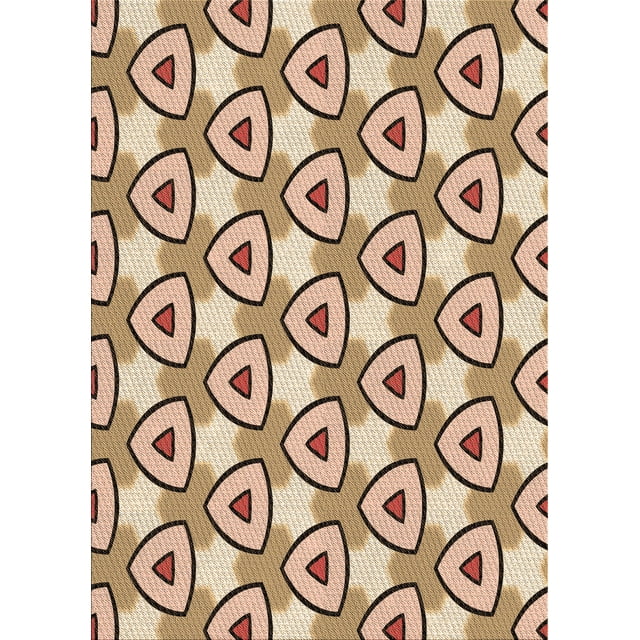 Ahgly Company Tapis Rectangulaire Lavable en Machine Intérieur Transitionnel Marron Sienne, 8 Pieds x 10 Pieds