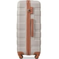 thumbnail image 4 of ABS Hardshell Luggage Set 3pc - Ivory & Brown - Lightweight & Durable Suitcases with Spinner Wheels & TSA Lock. Perfect for Travel! 20/24/28 inch sizes., 4 of 10