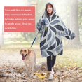 thumbnail image 4 of Wearable Oversized Blanket,Blue Leaf Shaped Floral Pattern Wearable Blanket Hoodie for Adults,Cozy Hooded Blankets with Super Pockets,Super Warm Fuzzy Pullover for Women & Men, 4 of 6
