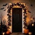 thumbnail image 4 of Black Rose Vines, Black Plastic Halloween Wedding Arch Decor, Artificial Rose Leaf Garland for Indoor Outdoor Floral Arrangement Display, 39.4in, 4 of 4