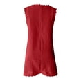 thumbnail image 5 of USSUMA Dresses for Women Party Casual Women's Summer Sleeveless T Shirt Dress Solid Color Petal Round Neck Beach Tank Dresses Short Mini Sundress, 5 of 5