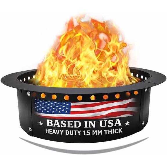 42" OD x 36" ID Smokeless Fire Ring Liner, Premium Heavy Duty Steel Fire Ring with Heat-Resistant Coating, DIY Portable Smokeless Fire Ring for Outdoor Gatherings
