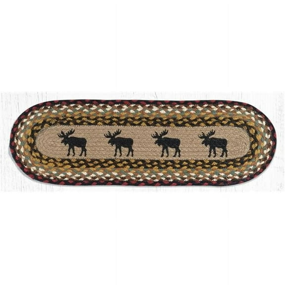 Capitol Importing 49-ST019BM 27 x 8.25 in. ST-OP-19 Black Moose Oval Stair Tread Mat