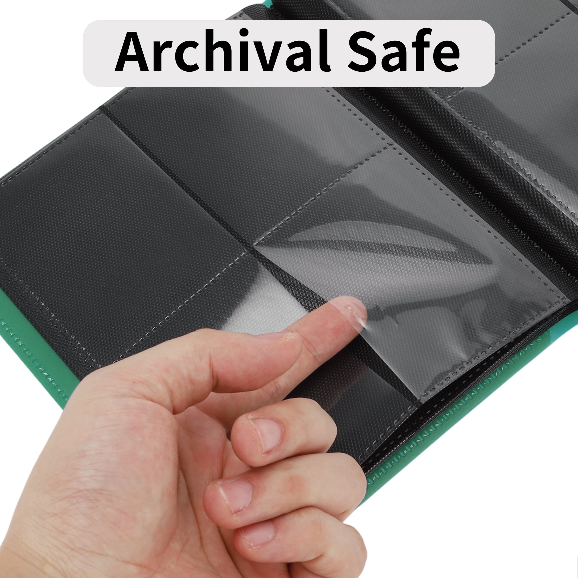 Unique Bargains Card Binder Trading Card Collector Album Holder Green,160 pockets