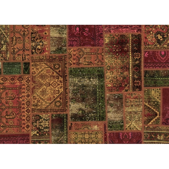 Ahgly Company Indoor Rectangle Oriental Brown Modern Area Rugs, 4' x 6'
