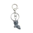 thumbnail image 1 of Cat Shaped Keyring Cartoon Animal Bag Pendant Flocking Keychain Soft Phone Charm Women Girls Backpack Key Decoration White, 1 of 4