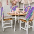 thumbnail image 3 of Colorful Gradual Chair Back Covers Set of 6, Watercolor Abstract Modern Removable Dining Seat Cover Washable Kitchen Chair Slipcovers Protective for Party Festival Decoration 19x20in, 3 of 9