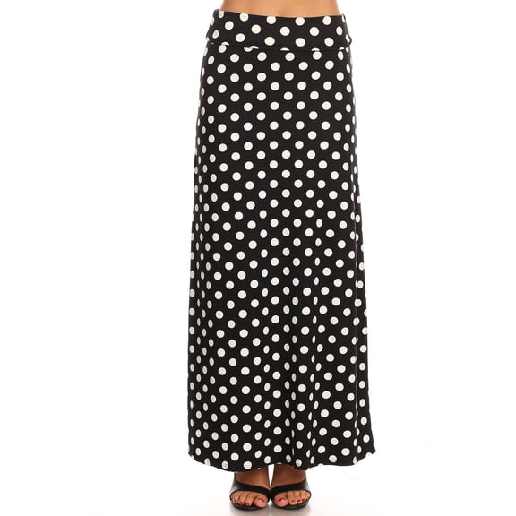 Women's Stretchy Flowy Maxi Skirt with Elastic Waistband for Comfort and Style