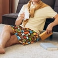 thumbnail image 2 of Daiia Cute Beach Dolphin Mens Woven Stretch Pajama Short,Short Pajama Pants-4X-Large, 2 of 7
