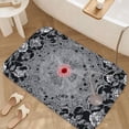 thumbnail image 3 of 1pc Lace with Red Center Absorbent Non-Slip Bathroom Thickened Flannel Rug Decor,Soft,Quick Drying,Suitable For Indoor/outdoor Use,Bathrooms,Bedrooms,Kitchens,Terrace,Laundry Rooms,16"x24", 3 of 9
