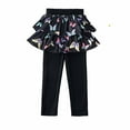 thumbnail image 2 of NAISIBABY Toddler Girls Skirts Leggings Pants, Stretchy Cute Comfy Elastic Waist Kids Casual Pants Black 7-8T, 2 of 4