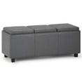 thumbnail image 3 of Avalon 42 inch Wide Contemporary Storage Ottoman in Stone Grey Vegan Leather, 3 of 7