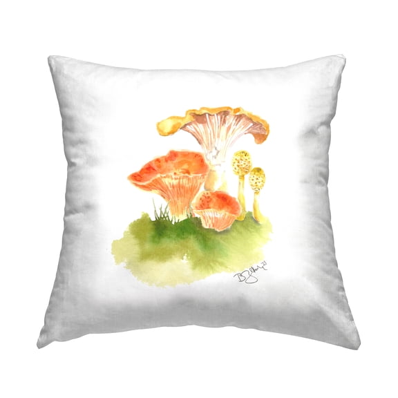 Stupell Industries Varied Mushroom Types Decorative Printed Throw Pillow, 18 x 18