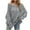 Gray, variant on Women's Off The Shoulder Sweater Convertible Boat Neck Pullover Oversized Casual Knit Top in Solid Color