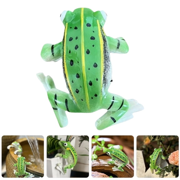 TABLZONE Green Resin Frog Garden Statue for Outdoor Decor, Perfect Hanging Ornament for Flower Pots, Fences, and Yard