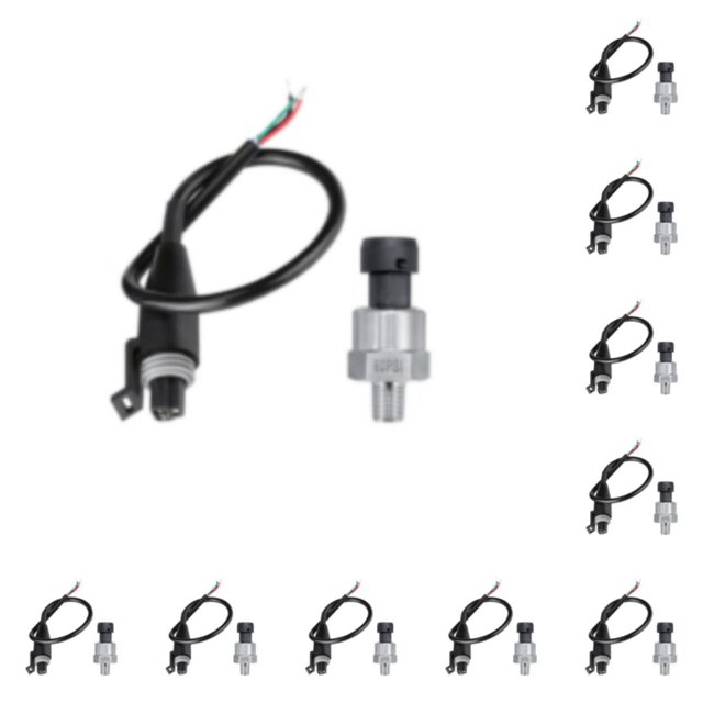 Eigraketly Sensor emisor: mejora la eficiencia con el mejor transductor de presión para aceite, combustible y aire Sensor de presión más 60PSI 10Conjunto