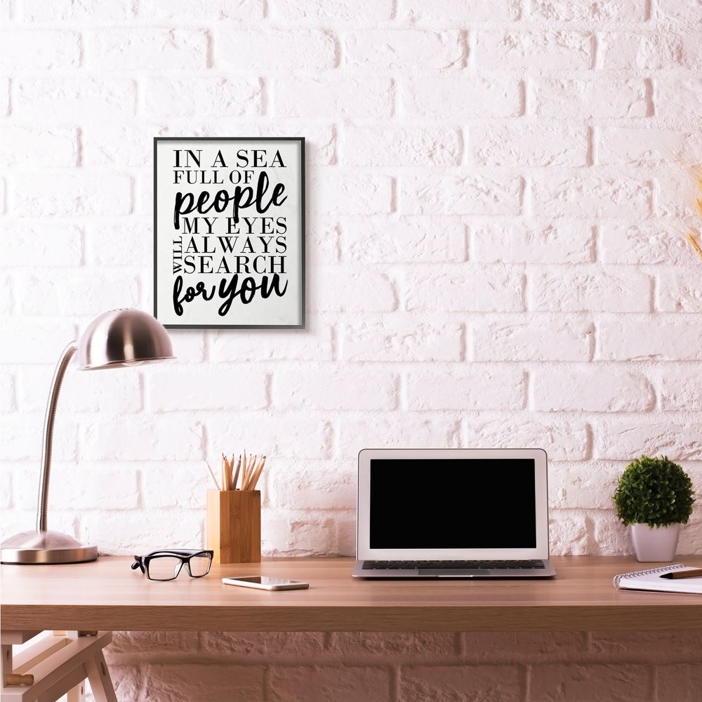 Stupell Industries Always Search For You Romantic Family Word Design Framed Wall Art by Erica Billups