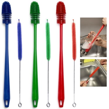 2 Pc Silicone Bottle Cleaning Brush Set Long Straw Spout Clean BPA Free Kitchen