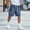 Blue, variant on Men's Big and Tall Cargo Shorts with Drawstring and Denim Fabric for Casual Versatile Wear