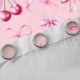 thumbnail image 4 of Feelyou Girly Pink Ribbon Curtains Pack of 2 (42x84 Each) for Kids, Cartoon Cherry Curtains Blackout, Kawaii Bow-tie Bow Bedroom Curtains, Window Curtains Decor, 4 of 6