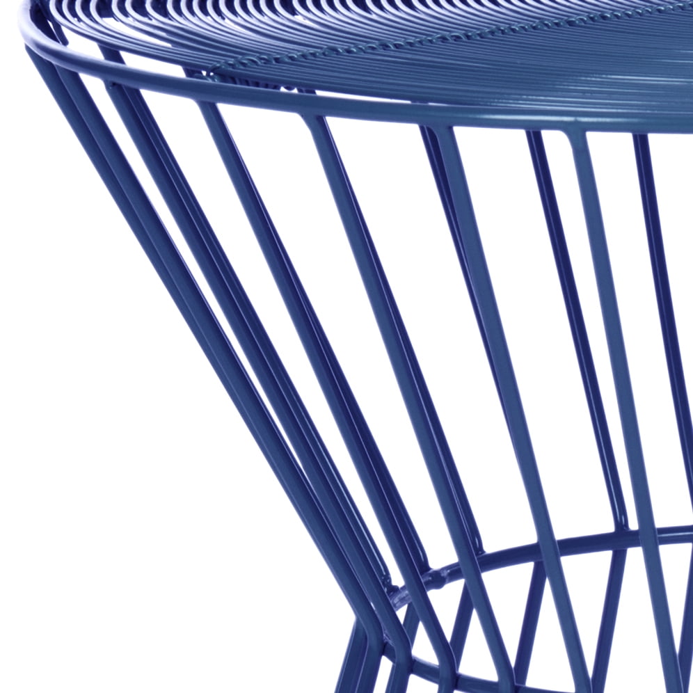 SAFAVIEH Adele 17.3 in. H Classic Mid Century Iron Wire Stool, Dark Blue
