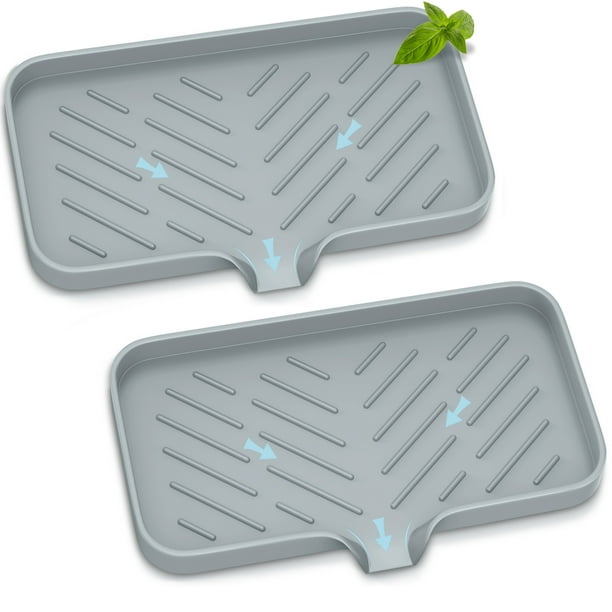 EGWON Kitchen Soap Tray,Silicone Sponge Holder Kitchen Sink Organizer Sink Caddy for Bathroom