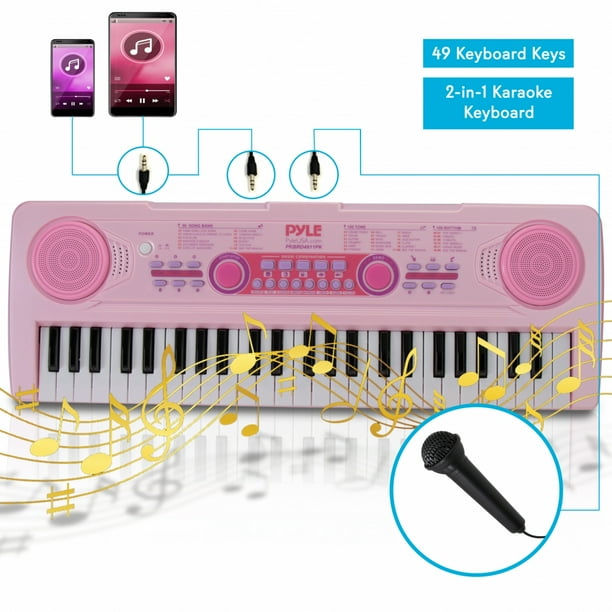 Pyle Children’s Musical Karaoke Keyboard, Portable Kids Electronic