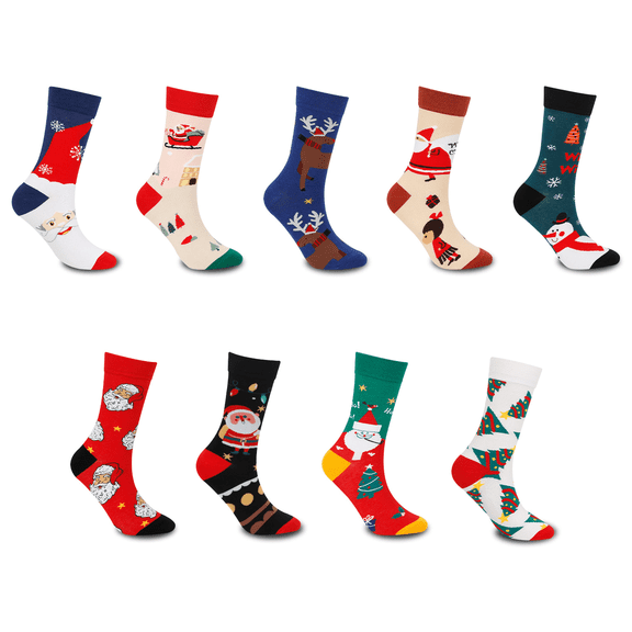 Yoyauz Fun Christmas Socks For Men And Women, Gifts For Holiday Parties, Novel Holiday Socks, Fun Colored Christmas Socks