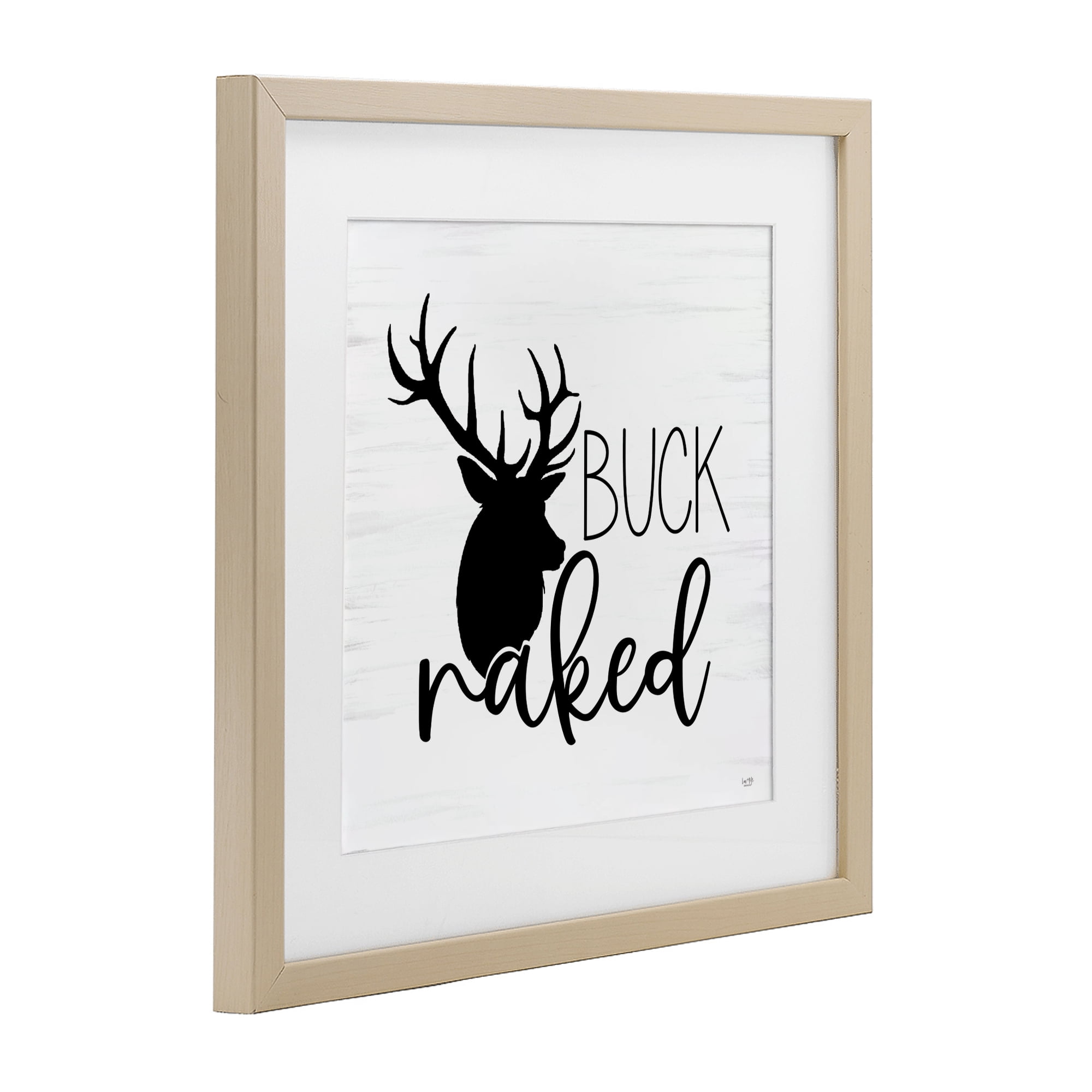 Stupell Industries Buck Naked Silhouette Birch Framed Print Under Glass, design by Lux + Me Designs
