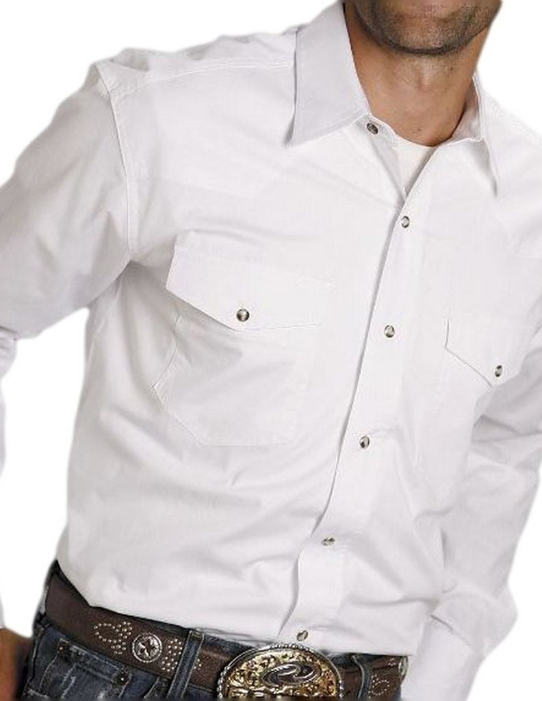 Roper Western Shirt Mens L/S Snap Solid 