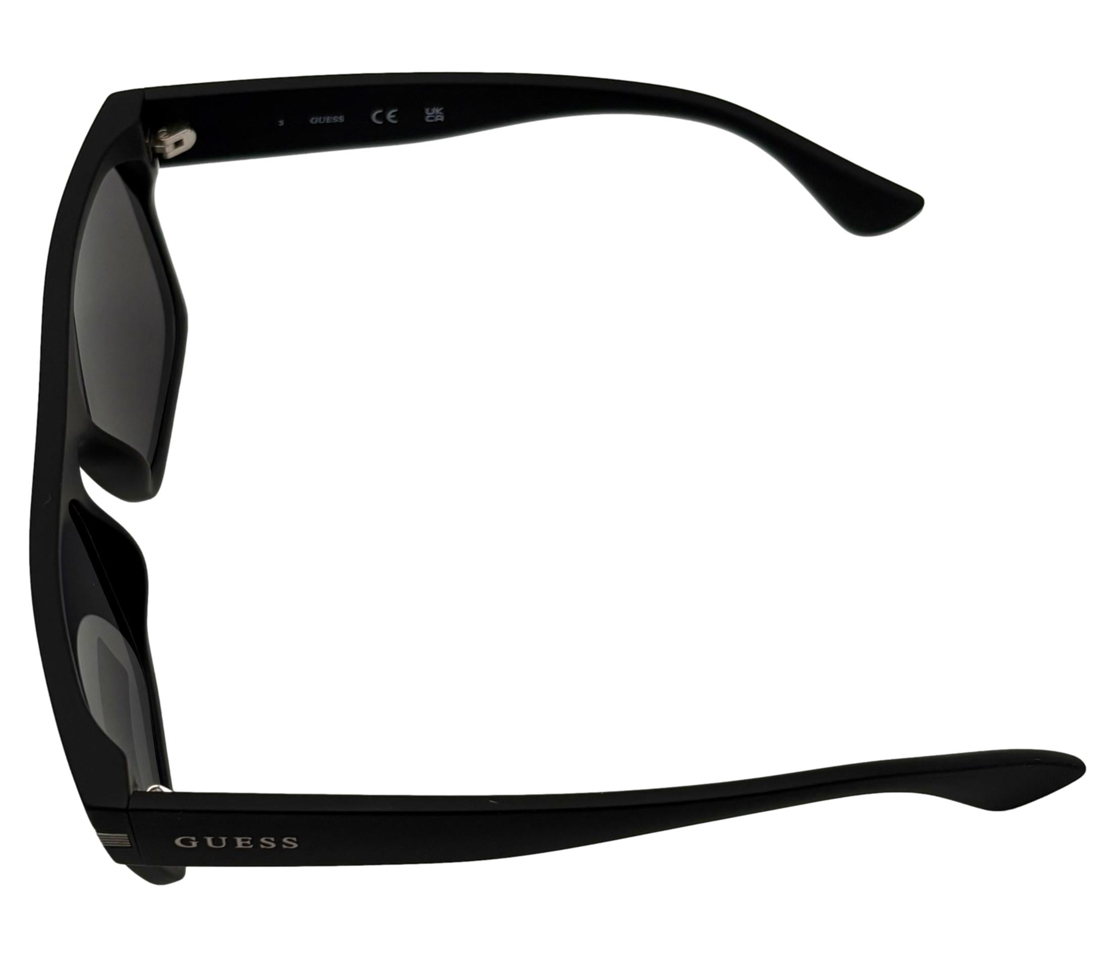 Guess Sunglass Mens Matte Black Rectangle Plastic, Mirror Lens GO00012. 2C