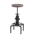 thumbnail image 1 of iKayaa Metal Industrial Bar Stool Height Adjustable Swivel Pinewood Top, 1 of 8