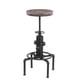 thumbnail image 1 of Silla alta estilo industrial retro FS-11 con asiento de madera natural y estructura metálica duradera, ajustable en altura y con soporte para pies. Perfecta para bares, cocinas o decoración moderna., 1 of 6