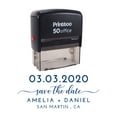 thumbnail image 1 of Printtoo Personalized Blue Self Inking Wedding Favor Stamp Custom Save The Date Rubber Stamper-68 x 30 mm, 1 of 6