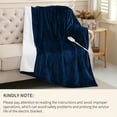 thumbnail image 6 of Sheet&Joy Heated Blanket Electric Navy Blue King - 100"x90" Heating Blanket King 10 Hours Auto-Off 8 Heat Level Over-Heat Protection Flannel Sherpa Electric ETL Certification, 6 of 8