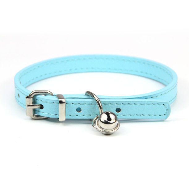 Collar para mascotas Candy Color Collar minimalista para gatos y perros con (correa de cuero ajustable)