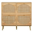 thumbnail image 2 of UBesGoo 4-Drawer 8-Tier Rattan Shoe Storage Cabinet, Shoe Rack Organizer for Entryway Living Room Bedroom Hallway Apartment, Natural, 2 of 14