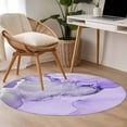 thumbnail image 4 of Round Rugs 3Ft, Purple Marble Round Area Rug Washable Indoor Throw Carpet, Modern Abstract Waves Silvery Farmhouse Small Non Slip Circle Rug for Bedroom Living Room Home Decor Aesthetic, 4 of 8