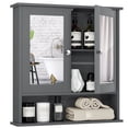 thumbnail image 2 of Costway Armario con Espejo de Pared con Puertas Dobles 3 Estantes 56 x 12,5 x 58 cm Gris, 2 of 10